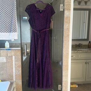 Formal lace plum dress